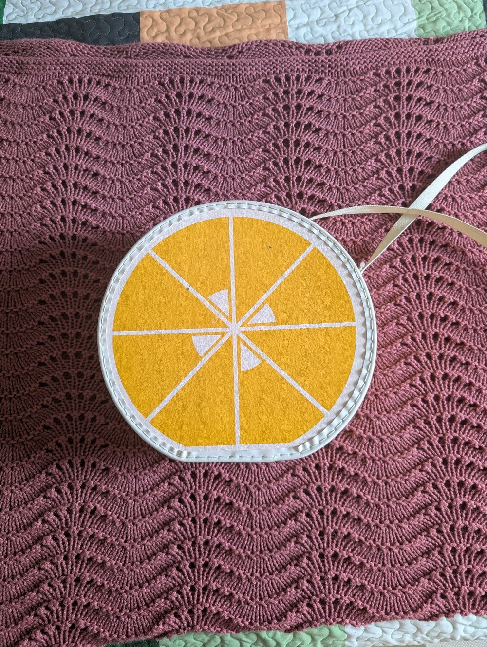 Vintage Lemon Train Case With Adjustable Strap